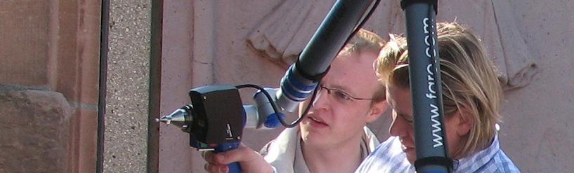 Übung bei Prof. Dr.-Ing. Schlüter mit Faro 3D-Messarm und 3dscanners Scankopf Übung bei Prof. Dr.-Ing. Schlüter mit Faro 3D-Messarm und 3dscanners Scankopf